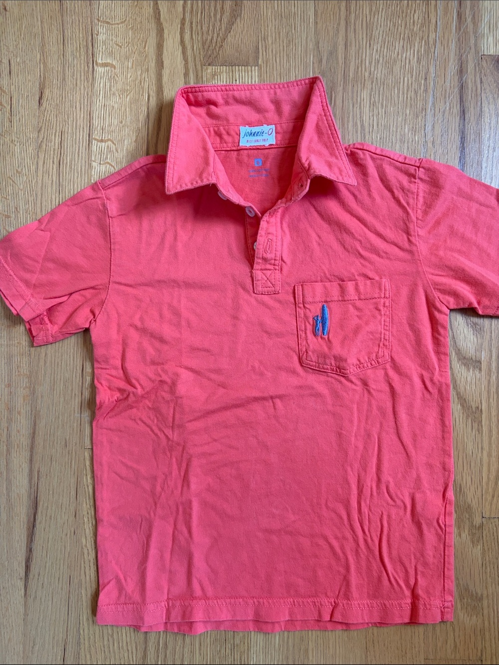 Johnnie-O Coral Polo Shirt with Pocket Stitching